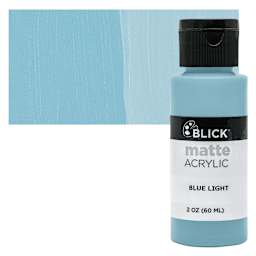 Blick Matte Acrylic - Blue Light, 2 oz bottle and swatch