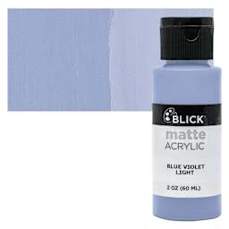 Blick Matte Acrylic - Blue Violet Light, 2 oz bottle and swatch