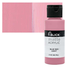 Blick Matte Acrylic - Blue Red Light, 2 oz bottle and swatch