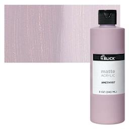 Blick Matte Acrylic - Amethyst, 8 oz bottle and swatch