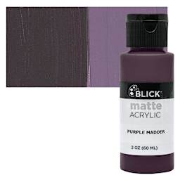 Blick Matte Acrylic - Purple Madder, 2 oz bottle and swatch