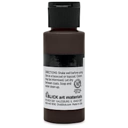 Blick Matte Acrylic - Brown, back of 2 oz bottle