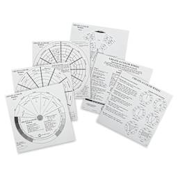 Blickrylic Student Acrylics - Color Mixing Set, 32 oz Bottles, Create-A-Color uncoated color wheels