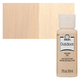 FolkArt Outdoor Acrylic Paint - Linen, 2 oz, Bottle and Swatch