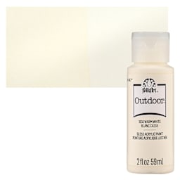 FolkArt Outdoor Acrylic Paint - Warm White, 2 oz, Bottle and Swatch