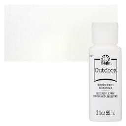 FolkArt Outdoor Acrylic Paint - Wicker White, 2 oz, Bottle and Swatch
