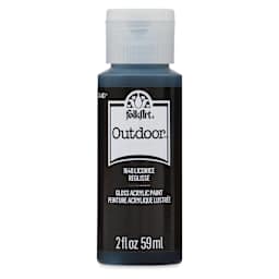 FolkArt Outdoor Acrylic Paint - Licorice, 2 oz, Bottle