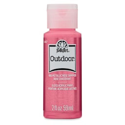 FolkArt Outdoor Acrylic Paint - Metallic Rose Shimmer, 2 oz, Bottle