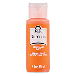 FolkArt Outdoor Acrylic Paint - Pure Orange, 2 oz, Bottle