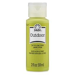 FolkArt Outdoor Acrylic Paint - Yellow Citron, 2 oz, Bottle