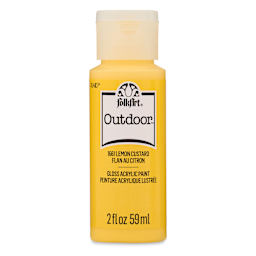 FolkArt Outdoor Acrylic Paint - Lemon Custard, 2 oz, Bottle