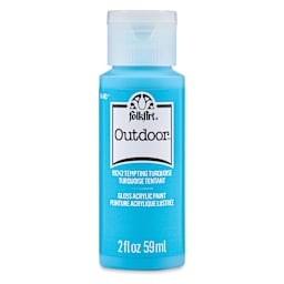 FolkArt Outdoor Acrylic Paint - Tempting Turquoise, 2 oz, Bottle