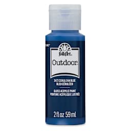 FolkArt Outdoor Acrylic Paint - Cerulean Blue, 2 oz, Bottle