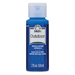 FolkArt Outdoor Acrylic Paint - Metallic Blue Sapphire, 2 oz, Bottle