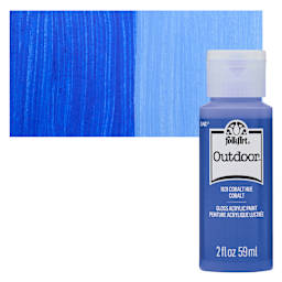 FolkArt Outdoor Acrylic Paint - Cobalt Hue, 2 oz, Bottle and Swatch