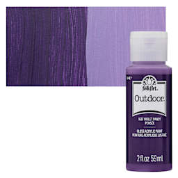 FolkArt Outdoor Acrylic Paint - Violet Pansy, 2 oz, Bottle and Swatch