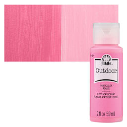 FolkArt Outdoor Acrylic Paint - Azalea, 2 oz, Bottle and Swatch