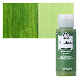 FolkArt Outdoor Acrylic Paint - Grass Green, 2 oz, Bottle and Swatch