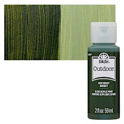 FolkArt Outdoor Acrylic Paint - Thicket, 2 oz, Bottle and Swatch