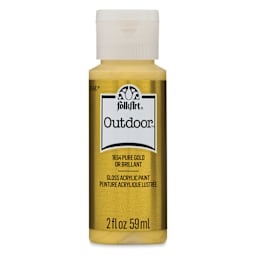 FolkArt Outdoor Acrylic Paint - Metallic Pure Gold, 2 oz, Bottle