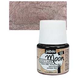Pebeo Fantasy Moon Paint - Antique Pink, 45 ml bottle and swatch