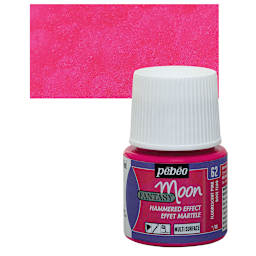Pebeo Fantasy Moon Paint - Fluorescent Pink, 45 ml bottle and swatch