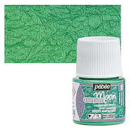 Pebeo Fantasy Moon Paint - Emerald, 45 ml bottle and swatch