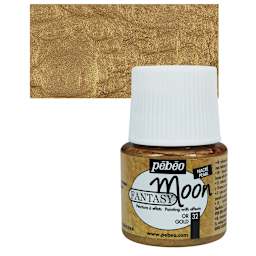 Pebeo Fantasy Moon Paint - Gold, 45 ml bottle and swatch