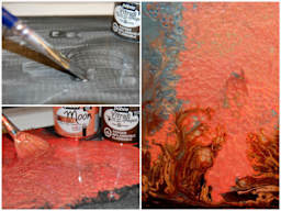 Pebeo Fantasy Moon Paints - Montage of shots of art showing paint effects
