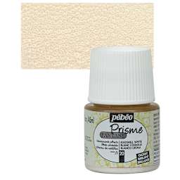 Pebeo Fantasy Prisme Paint - Eggshell White, 45 ml bottle and swatch