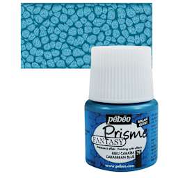 Pebeo Fantasy Prisme Paint - Caribbean Blue, 45 ml bottle and swatch