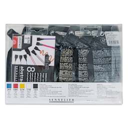 Sennelier Abstract Acrylic - Primary, Set of 5 with Tips (back of package)