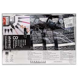 Sennelier Abstract Acrylic - Black and White, Set of 5 with Tips back of package
