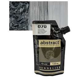 Sennelier Abstract Acrylic - Iridescent Black, 120 ml pouch and swatch