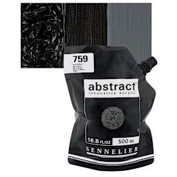 Sennelier Abstract Acrylic - Mars Black, 500 ml pouch and swatch