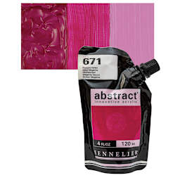 Sennelier Abstract Acrylic - Deep Magenta, 120 ml pouch and swatch