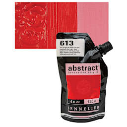 Sennelier Abstract Acrylic - Cadmium Red Light Hue, 120 ml pouch and swatch