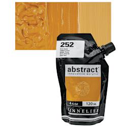 Sennelier Abstract Acrylic - Yellow Ochre, 120 ml pouch and swatch