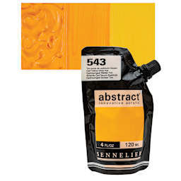 Sennelier Abstract Acrylic - Cadmium Yellow Deep Hue, 120 ml pouch and swatch