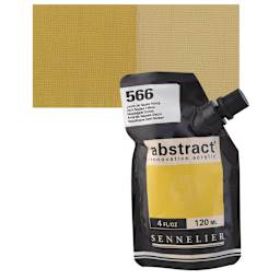 Sennelier Abstract Acrylic - Dark Naples Yellow, 120 ml pouch and swatch