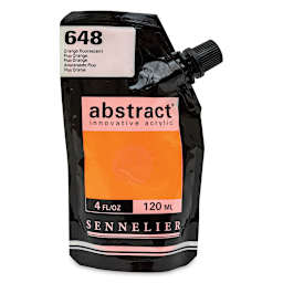 Sennelier Abstract Acrylic - Fluorescent Orange, 120 ml pouch