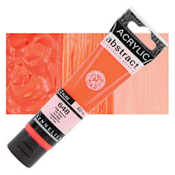 Sennelier Abstract Acrylic - Fluorescent Orange, 60 ml tube and swatch