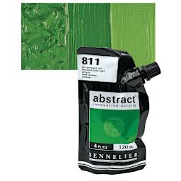 Sennelier Abstract Acrylic - Permanent Green Light, 120 ml pouch and swatch