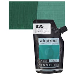 Sennelier Abstract Acrylic - Cobalt Green Deep Hue, 120 ml pouch and swatch