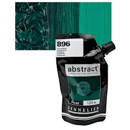 Sennelier Abstract Acrylic - Phthalo Green, 120 ml pouch and swatch