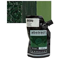 Sennelier Abstract Acrylic - Hookers Green, 120 ml pouch and swatch