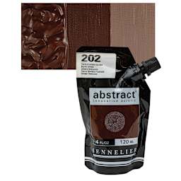 Sennelier Abstract Acrylic - Burnt Umber, 120 ml pouch and swatch