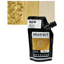 Sennelier Abstract Acrylic - Iridescent Gold, 120 ml pouch and swatch