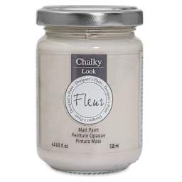 Fleur Chalky Look Paint - Grey White, 4.4 oz jar