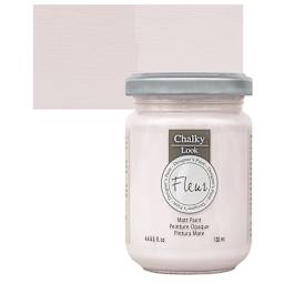 Fleur Chalky Look Paint - Sugar, 4.4 oz jar and swatch